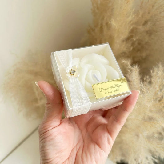 Angel-Kerze als personalisiertes Gastgeschenk zur Hochzeit – symbolisch und elegant