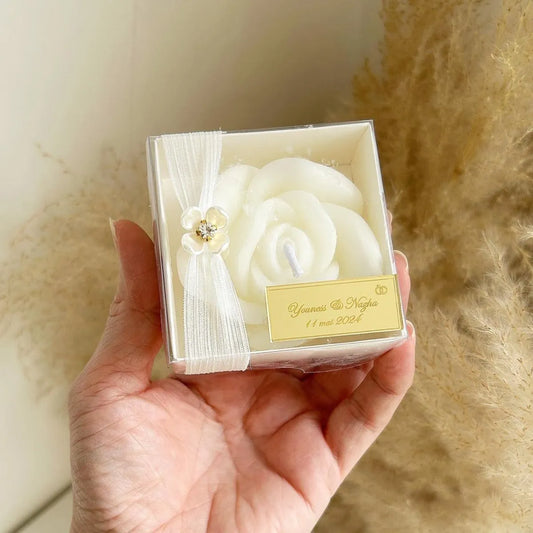 Angel-Kerze als personalisiertes Gastgeschenk zur Hochzeit – symbolisch und elegant