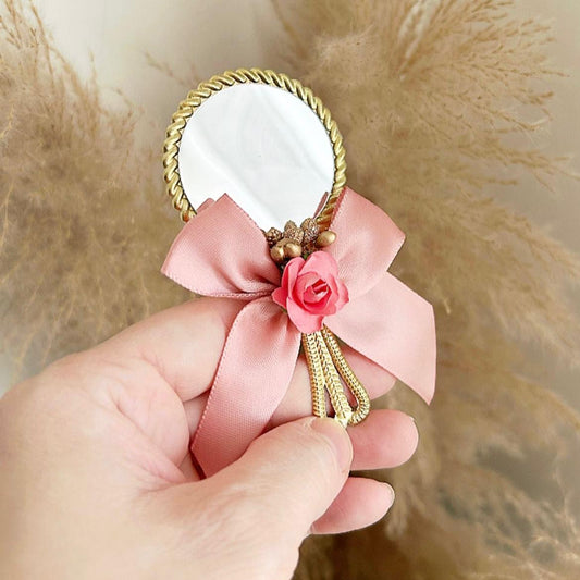 Candy-Spiegel graviert als personalisiertes Gastgeschenk für Hochzeit oder Taufe, elegantes Andenken