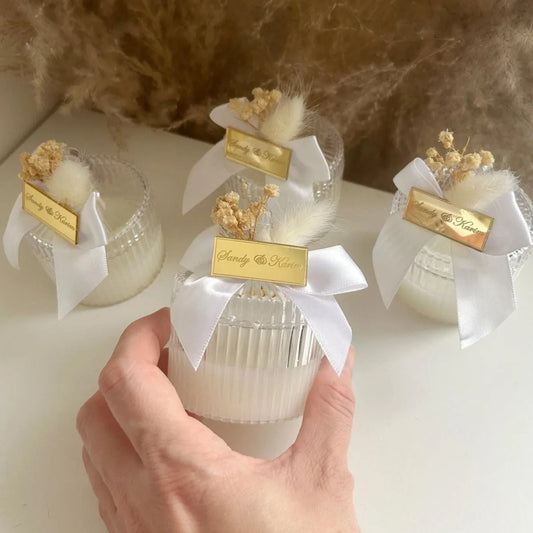 Cristal-Gold-Kerze im vergoldeten Kristallglas als Gastgeschenk für Hochzeit oder Taufe