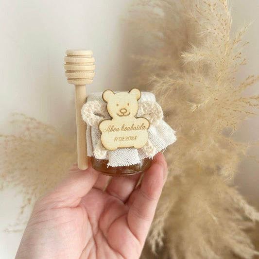 Honigtöpfchen Teddy als Gästegabe, niedliches Gastgeschenk für Geburtstag und Taufe