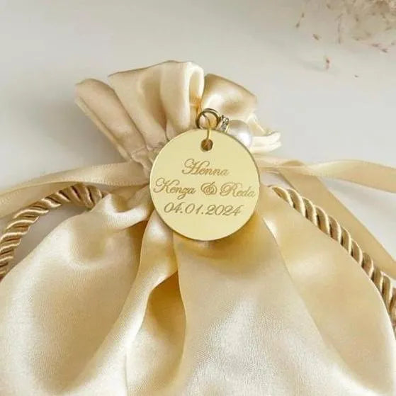 Jasmin-Satinbeutel als luxuriöses Gastgeschenk zur Hochzeit – elegant und personalisierbar