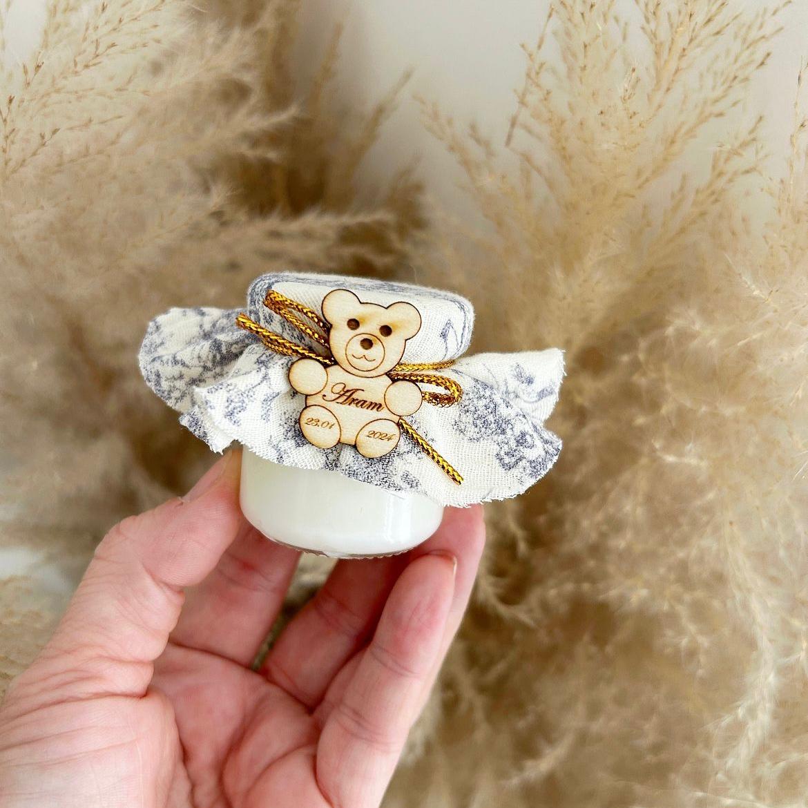 Kerze Ich liebe es als Gästegabe, elegantes Gastgeschenk für Geburtstag, Taufe und Beschneidung