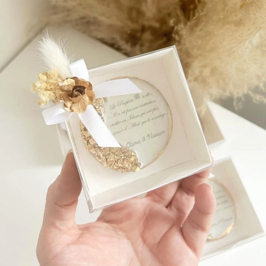 Magnet Kristall als personalisiertes Gastgeschenk zur Hochzeit, mit edlem Design und eleganten Details