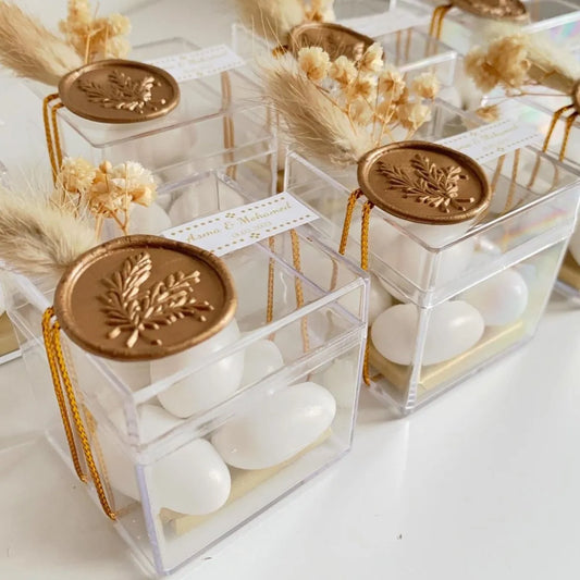 Marquise-Zuckermandeln als personalisiertes Gastgeschenk zur Hochzeit – edel und prestigeträchtig