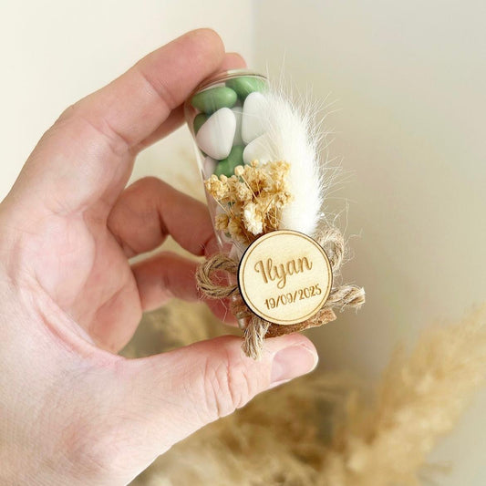 Rustikales Gastgeschenk: Zuckermandeln „Feldmaus“ als Dankeschön für Gäste, ideal für Hochzeit, Taufe oder Beschneidung