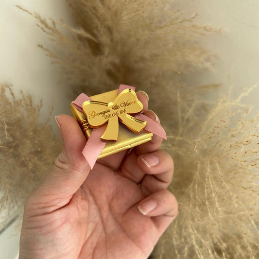 Schokolade Schmetterling als Gästegabe, elegantes Gastgeschenk für Hochzeit, Geburtstag und Taufe