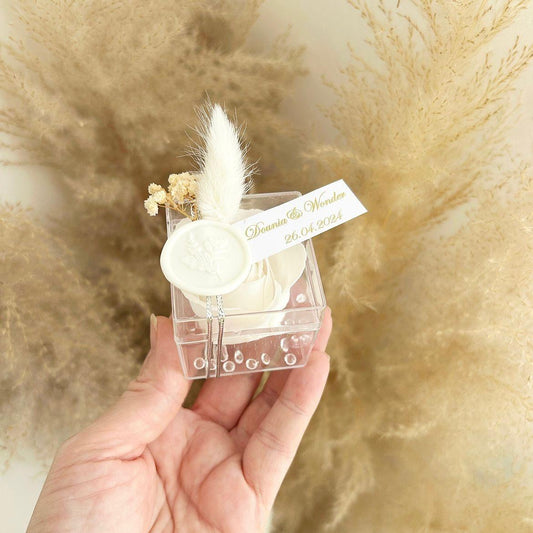 Seifenrose Sisi als Gästegabe, elegantes Gastgeschenk für Hochzeit, Taufe und Kommunion