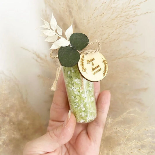 Aloe-Vera-Badesalz als Gästegabe, natürliches Gastgeschenk für Hochzeit und Taufe