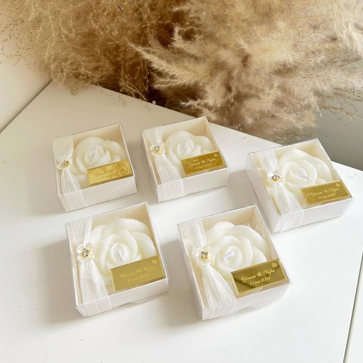 Angel-Kerze als personalisiertes Gastgeschenk zur Hochzeit – symbolisch und elegant

