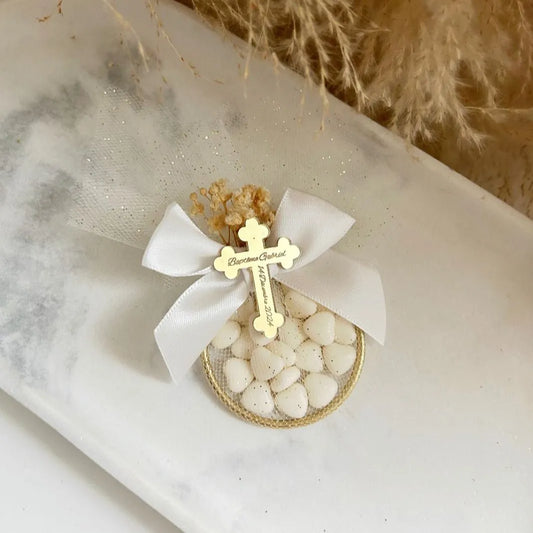 Angels-Zuckermandeln als personalisiertes Gastgeschenk zur Kommunion oder Taufe – symbolisch und elegant