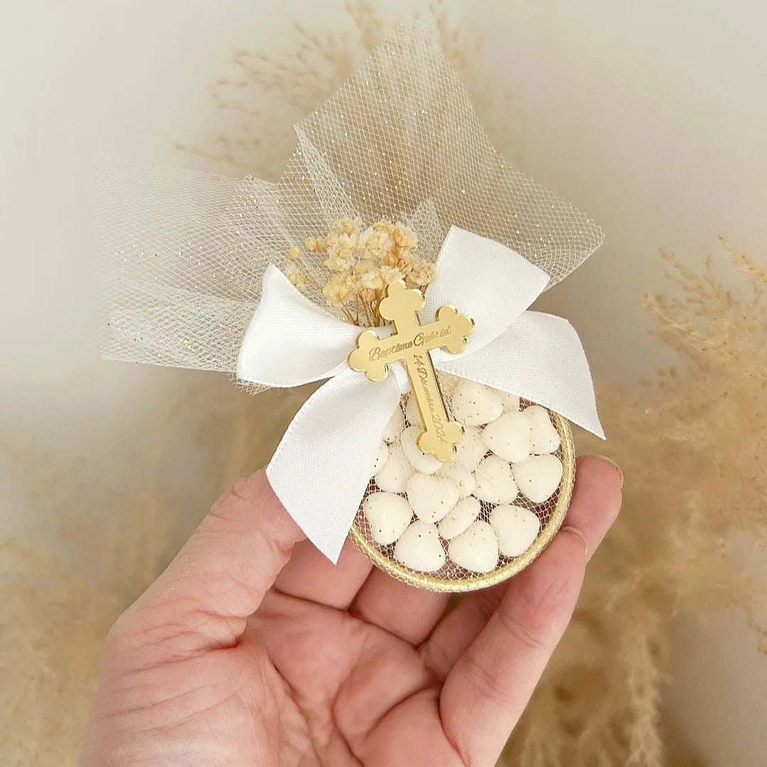 Angels-Zuckermandeln als personalisiertes Gastgeschenk zur Kommunion oder Taufe – symbolisch und elegant