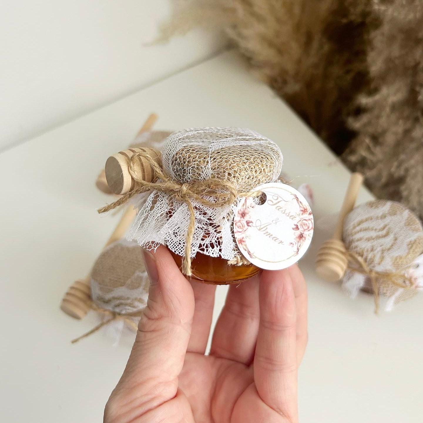 Bridgerton-Honigglas als personalisiertes Gastgeschenk für Hochzeit oder Taufe, hochwertiges Andenken