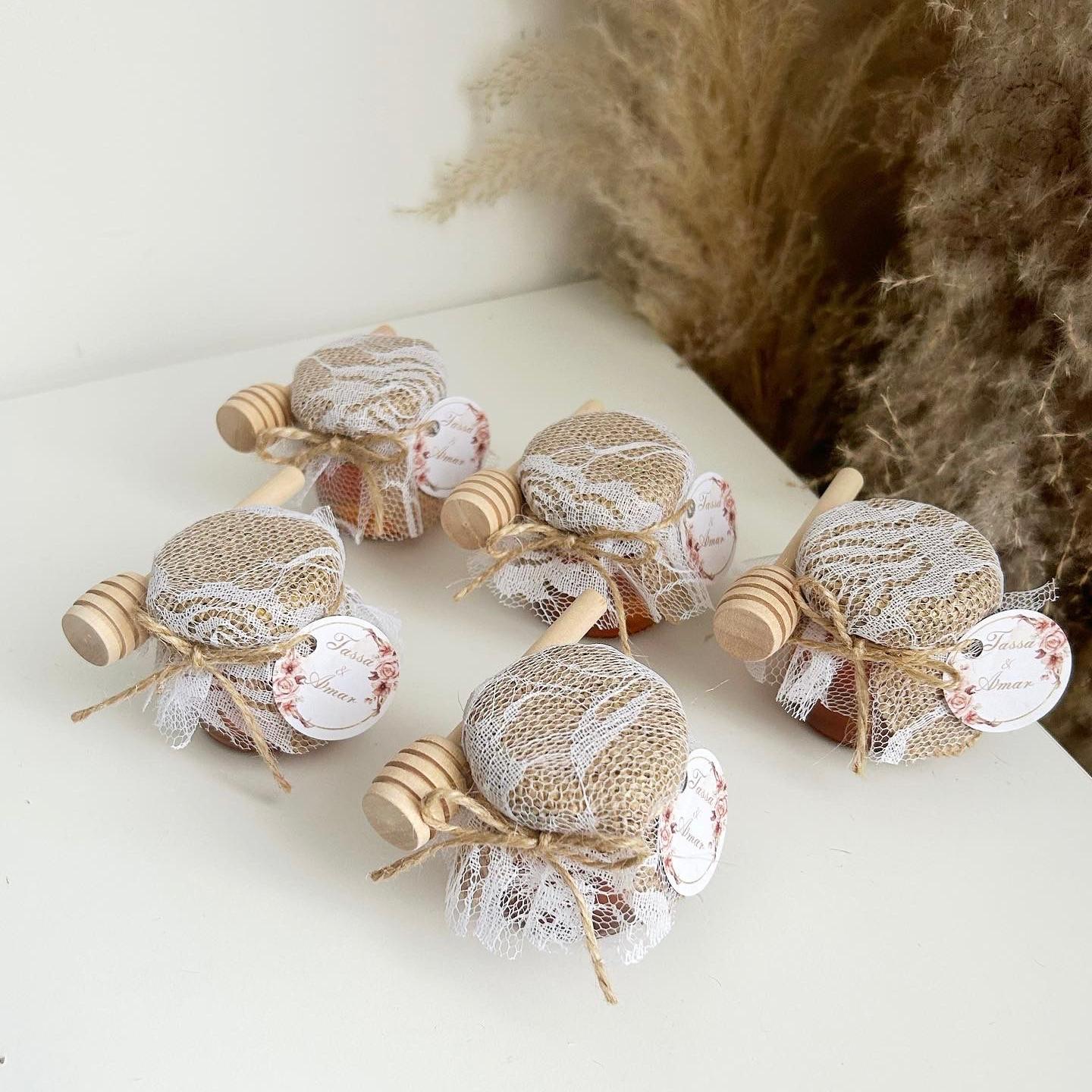 Bridgerton-Honigglas als personalisiertes Gastgeschenk für Hochzeit oder Taufe, hochwertiges Andenken