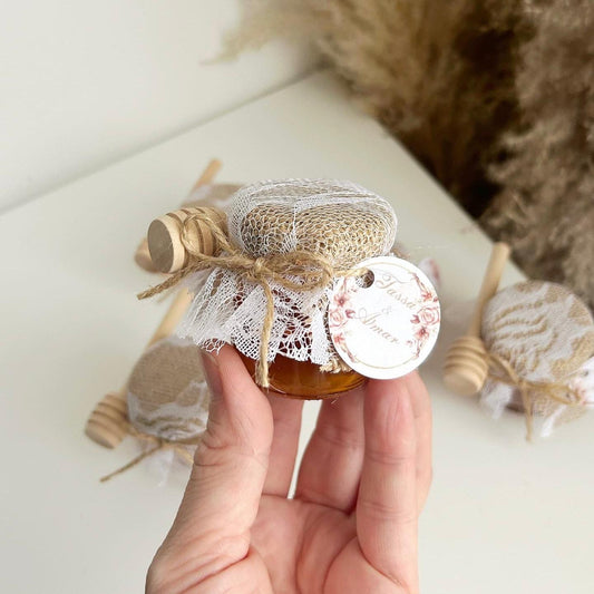 Bridgerton-Honigglas als personalisiertes Gastgeschenk für Hochzeit oder Taufe, hochwertiges Andenken