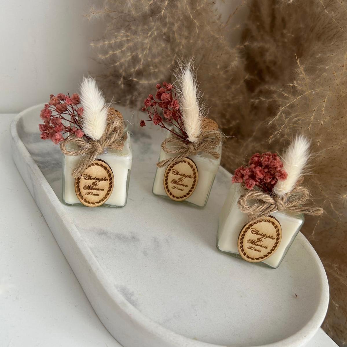 Daphne-Kerze als Gästegabe, elegantes Gastgeschenk für Hochzeit und Taufe