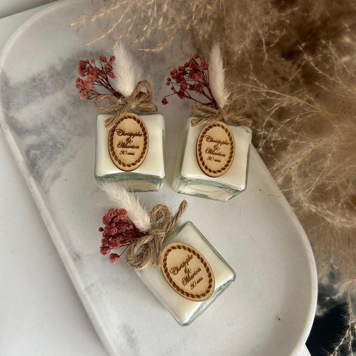 Daphne-Kerze als Gästegabe, elegantes Gastgeschenk für Hochzeit und Taufe