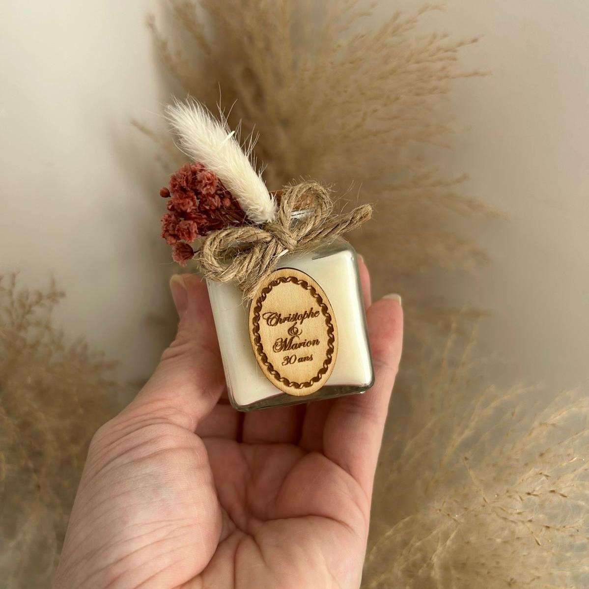 Daphne-Kerze als Gästegabe, elegantes Gastgeschenk für Hochzeit und Taufe