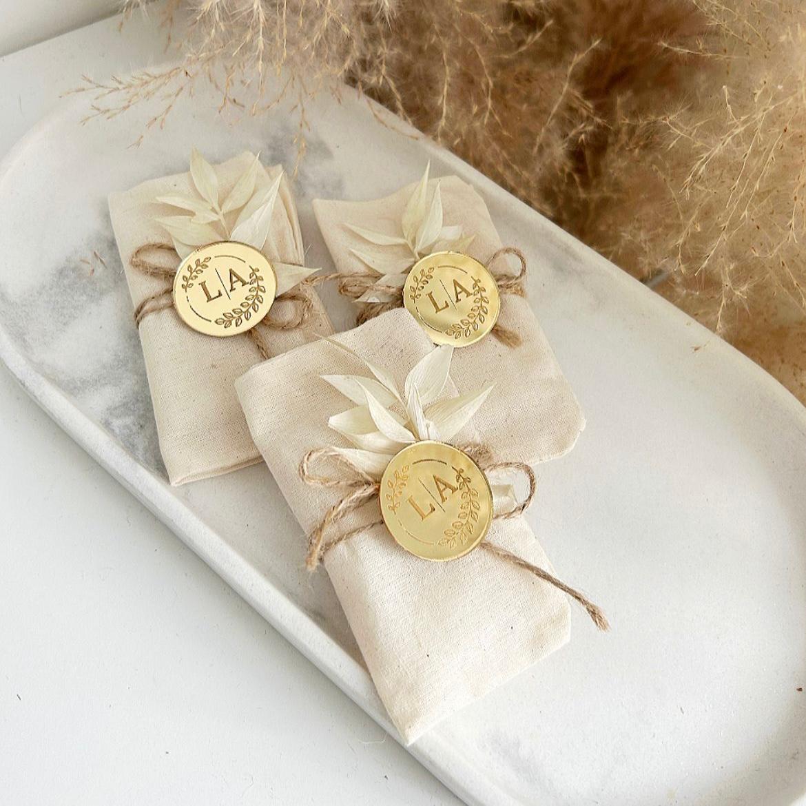 Dune-Gold-Seife als personalisierte Seife mit goldenem Akzent, Gastgeschenk für Hochzeit, Taufe oder Kommunion