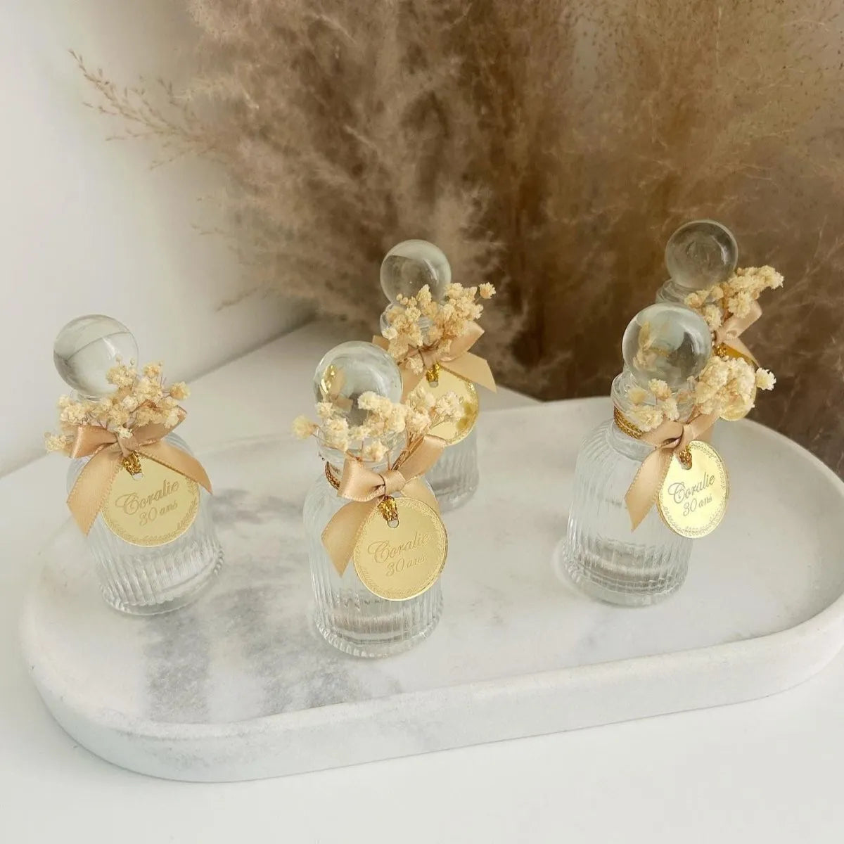 Eau de Cologne Flakon „Prestige“ als personalisiertes Gastgeschenk – elegant und hochwertig