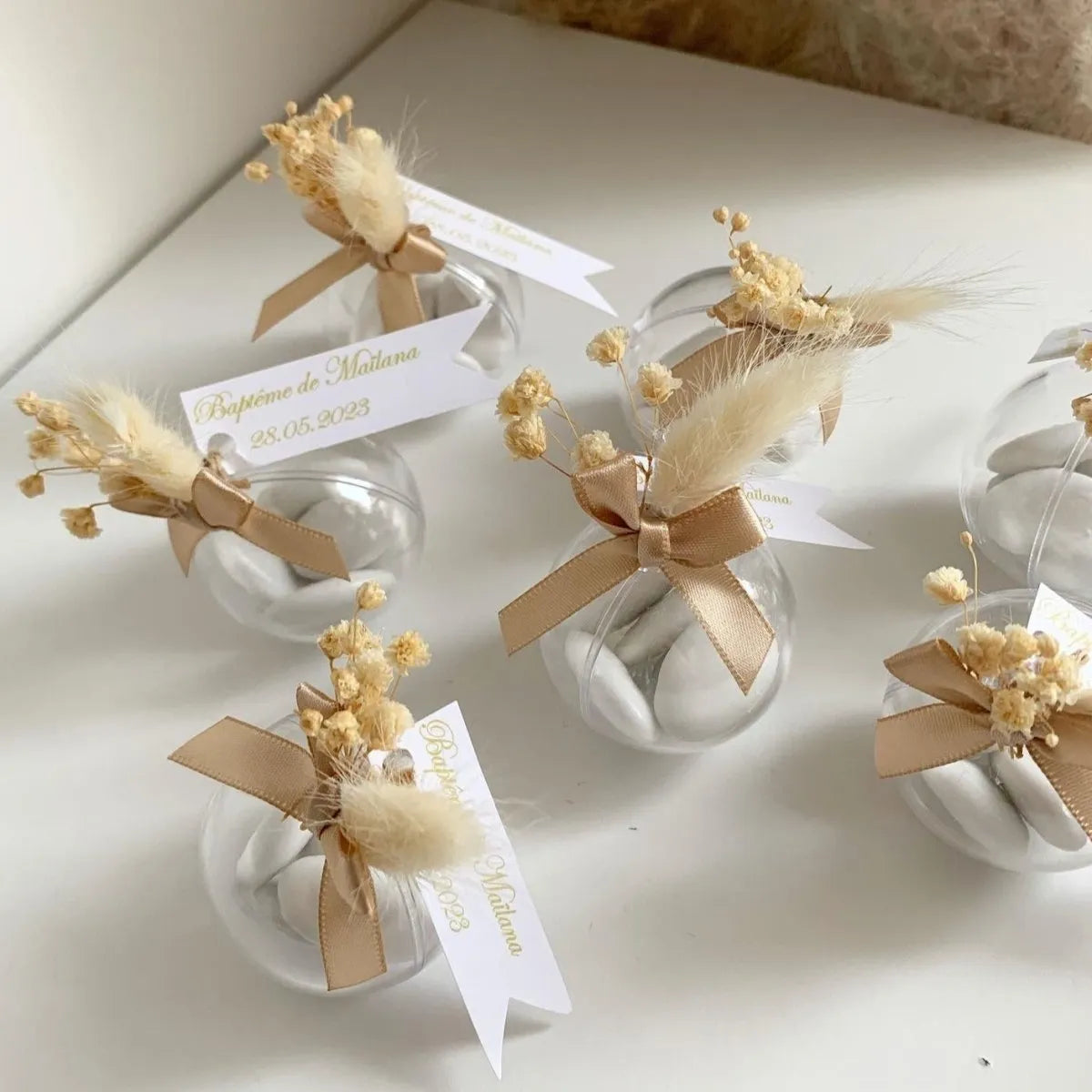 Farandole-Zuckermandeln als personalisiertes Gastgeschenk – elegant und stilvoll verpackt