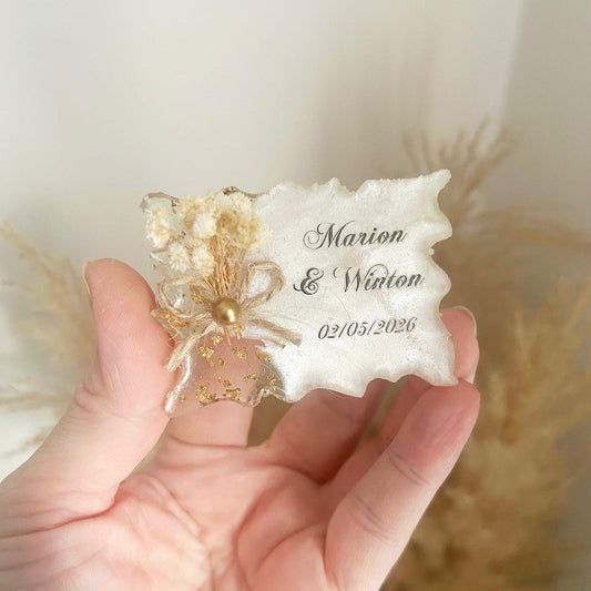 Gastgeschenk zur Hochzeit: Landschafts-Magnet personalisiert, langlebiges Andenken für Ihre Gäste