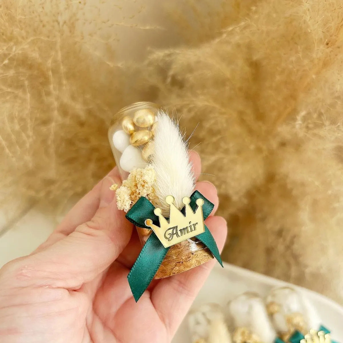 Glöckchen-Zuckermandeln „Prinz“ als personalisiertes Gastgeschenk – edel und königlich