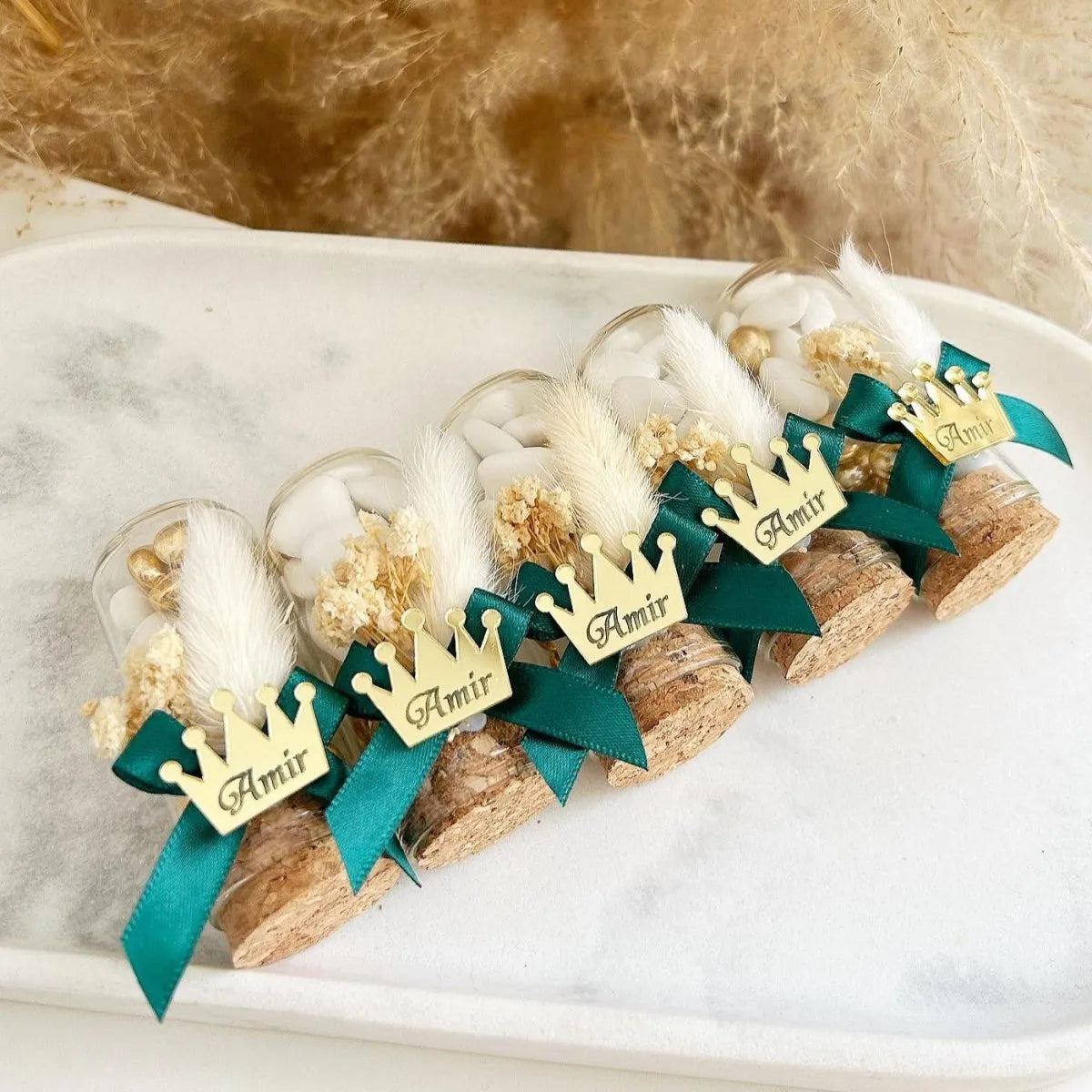 Glöckchen-Zuckermandeln „Prinz“ als personalisiertes Gastgeschenk – edel und königlich