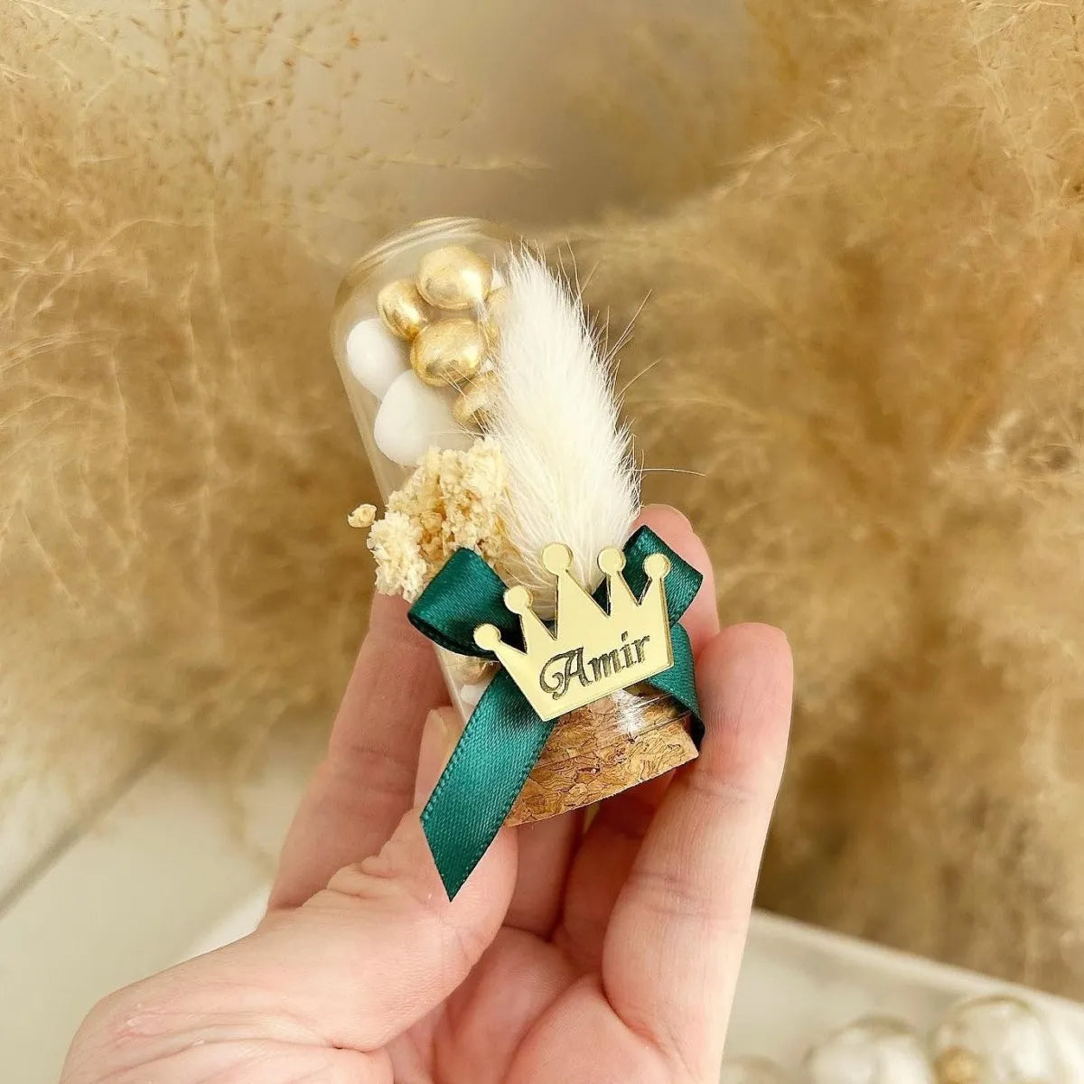 Glöckchen-Zuckermandeln „Prinz“ als personalisiertes Gastgeschenk – edel und königlich