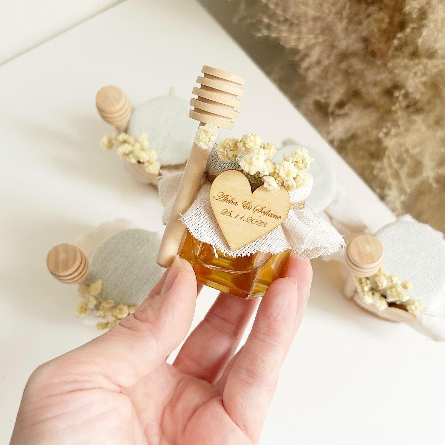 Honigglas Liebe als personalisiertes Gastgeschenk für Hochzeit oder Geburtstag, süßes Andenken für Gäste