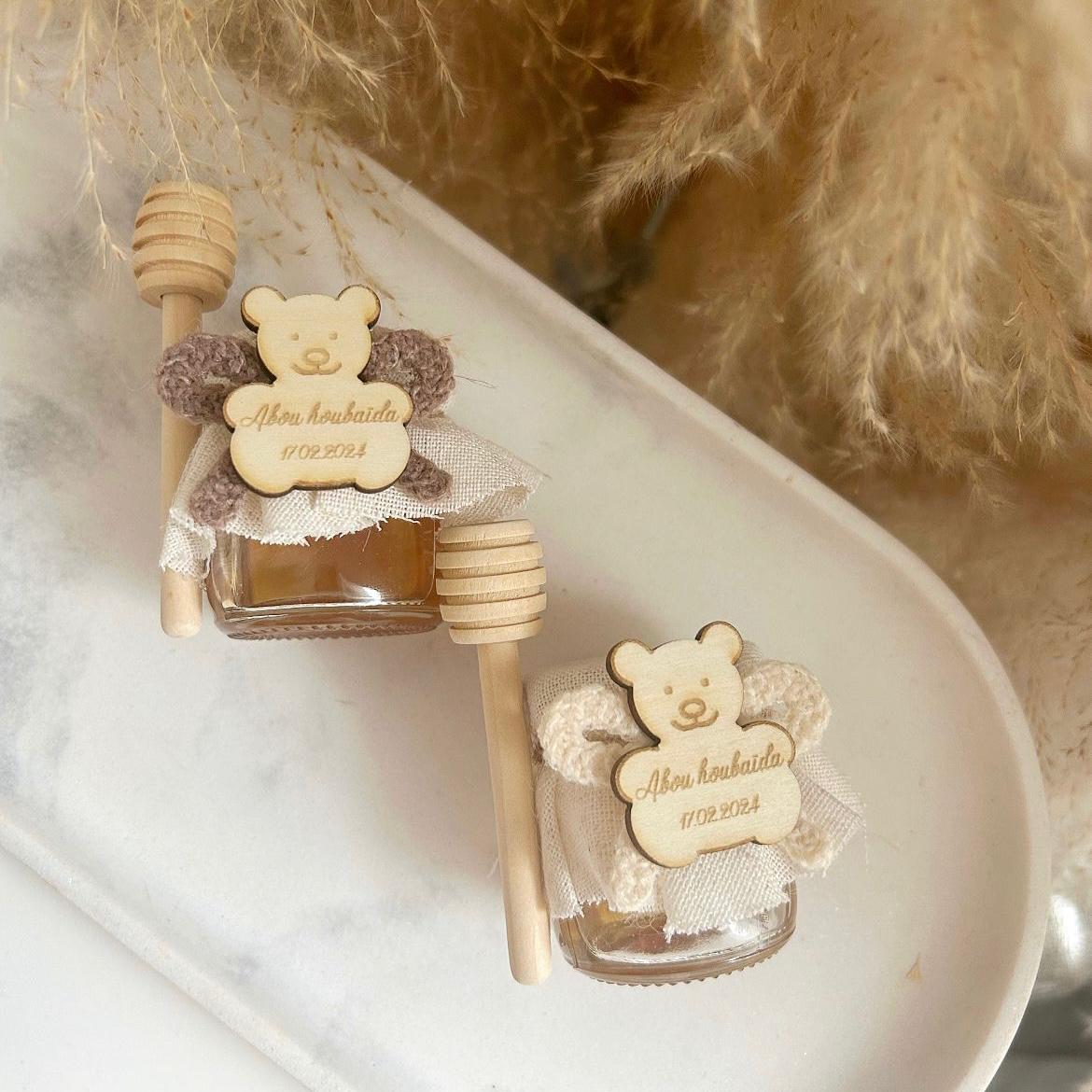 Honigtöpfchen Teddy als Gästegabe, niedliches Gastgeschenk für Geburtstag und Taufe
