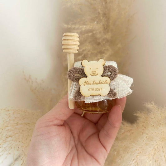 Honigtöpfchen Teddy als Gästegabe, niedliches Gastgeschenk für Geburtstag und Taufe