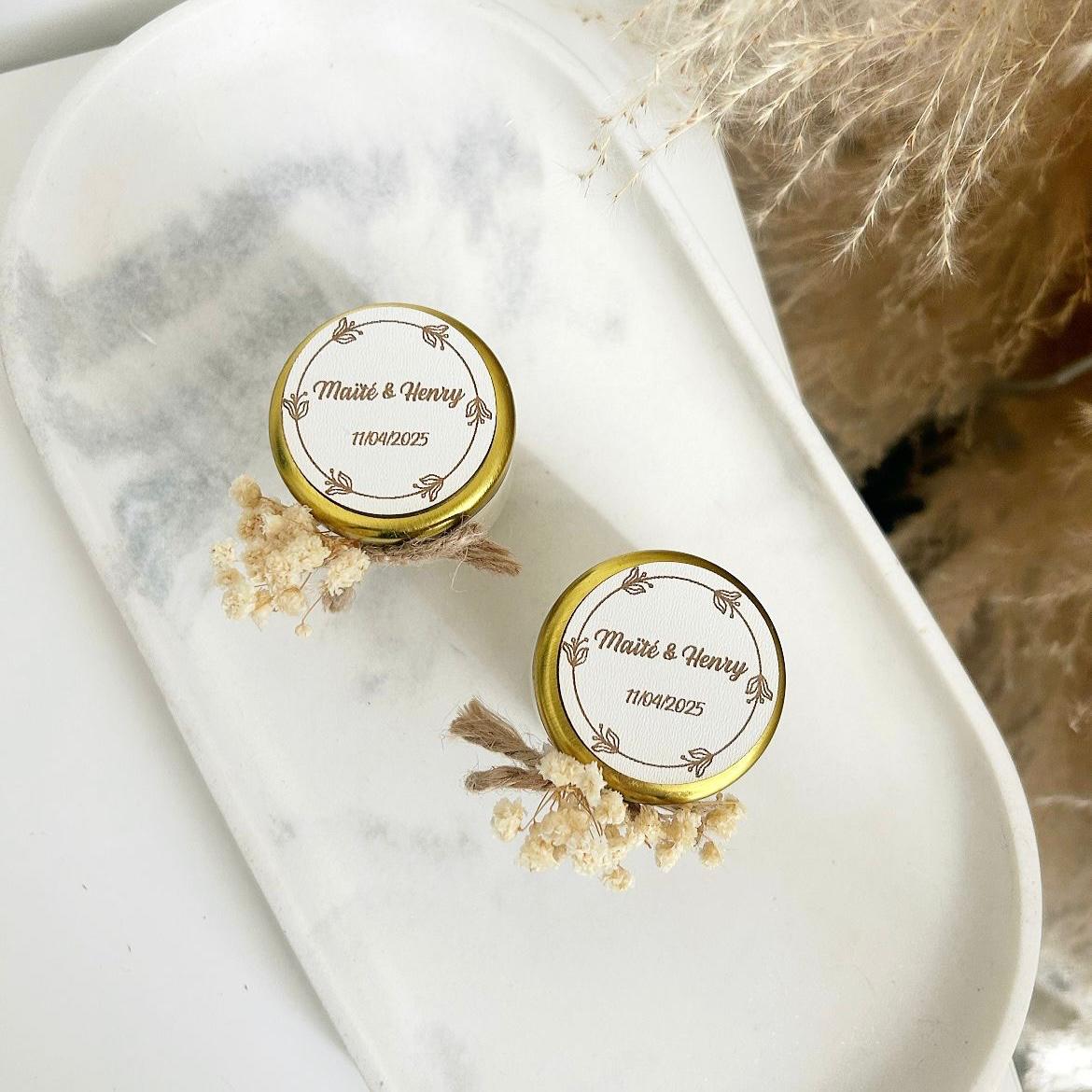 Kerze Blanchette als Gästegabe, elegantes Gastgeschenk für Hochzeit, Geburtstag und Taufe