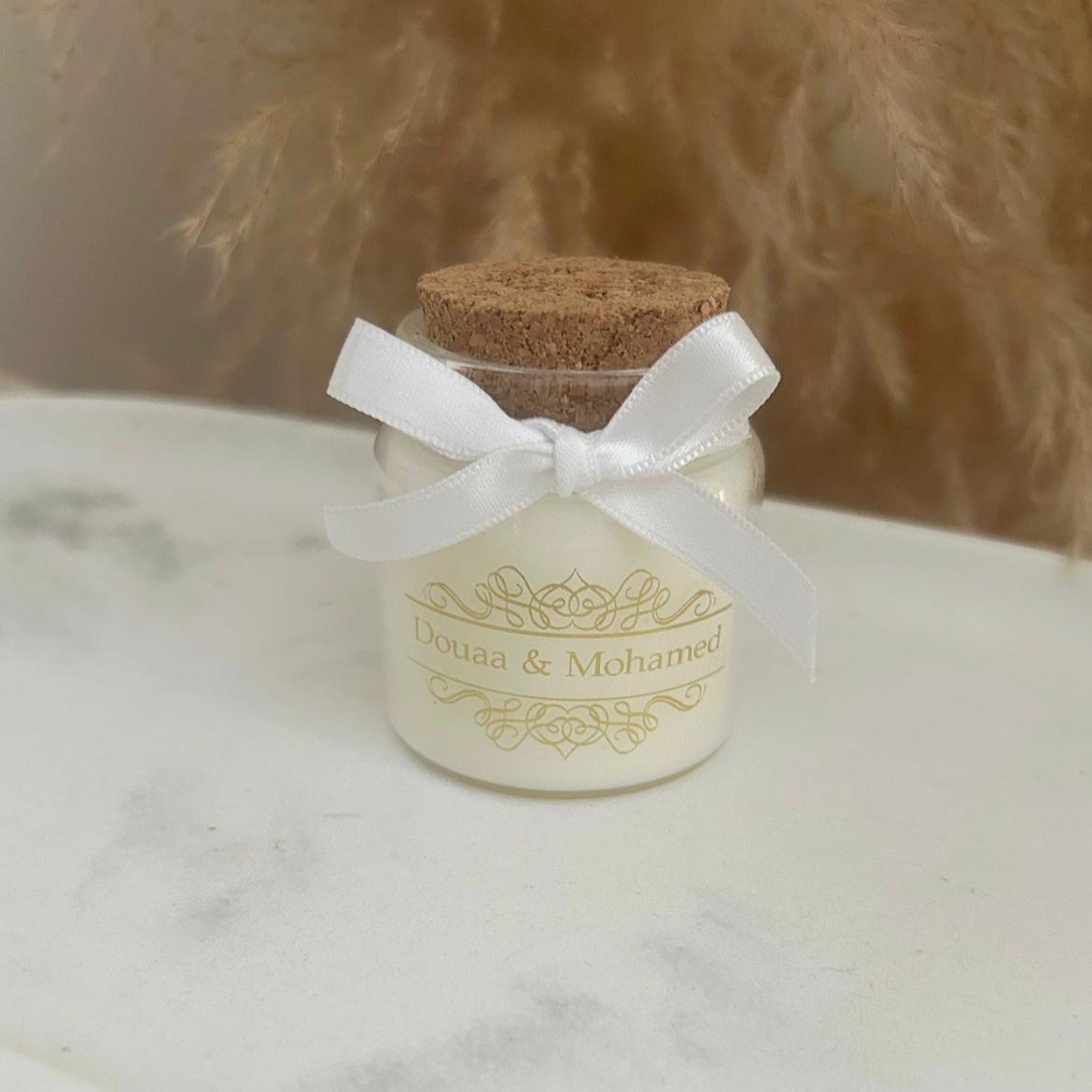 Kerze Glanz als Gästegabe, elegantes Gastgeschenk für Hochzeit, Taufe und Geburtstag