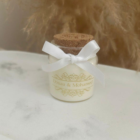 Kerze Glanz als Gästegabe, elegantes Gastgeschenk für Hochzeit, Taufe und Geburtstag