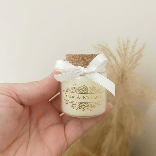 Kerze Glanz als Gästegabe, elegantes Gastgeschenk für Hochzeit, Taufe und Geburtstag