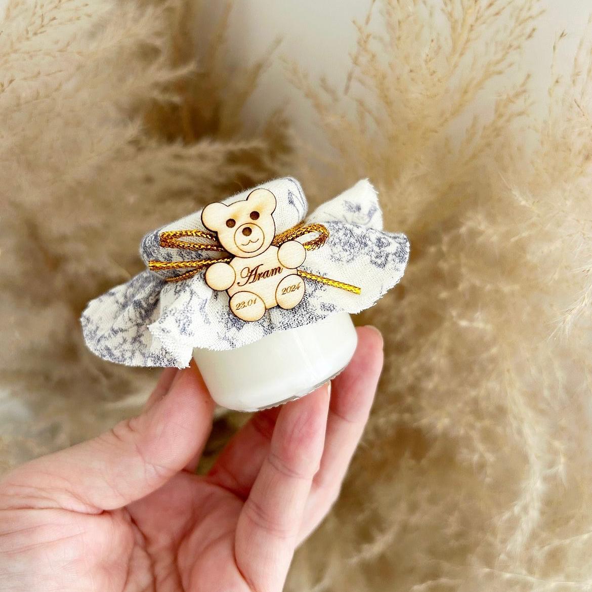 Kerze Ich liebe es als Gästegabe, elegantes Gastgeschenk für Geburtstag, Taufe und Beschneidung