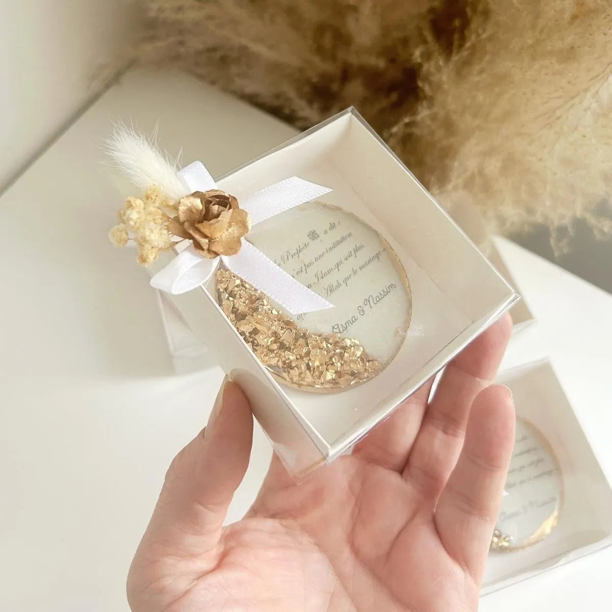 Magnet Kristall als personalisiertes Gastgeschenk zur Hochzeit, mit edlem Design und eleganten Details