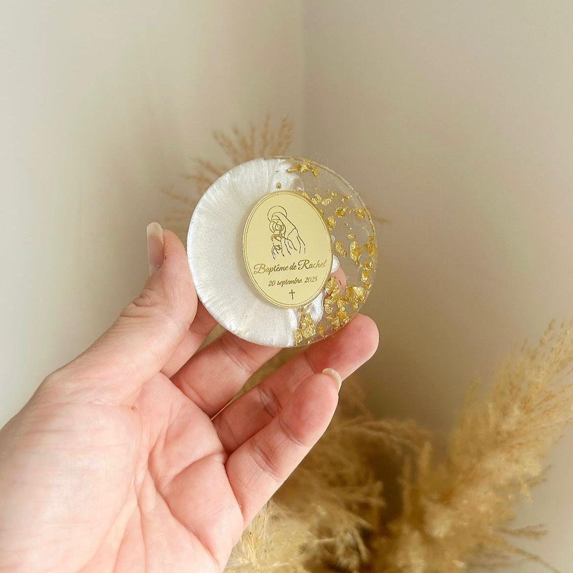 Marie-Magnet als Gästegabe, elegantes Gastgeschenk für Taufe und Kommunion