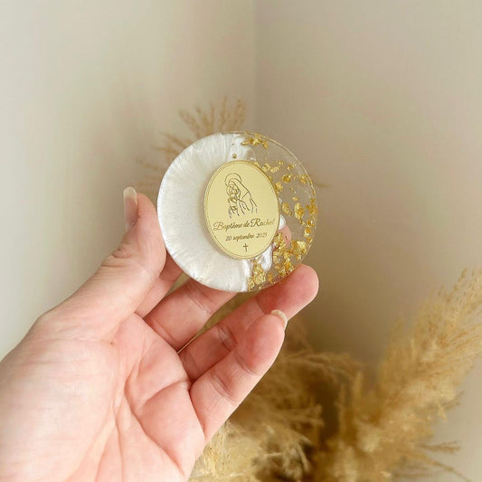 Marie-Magnet als Gästegabe, elegantes Gastgeschenk für Taufe und Kommunion