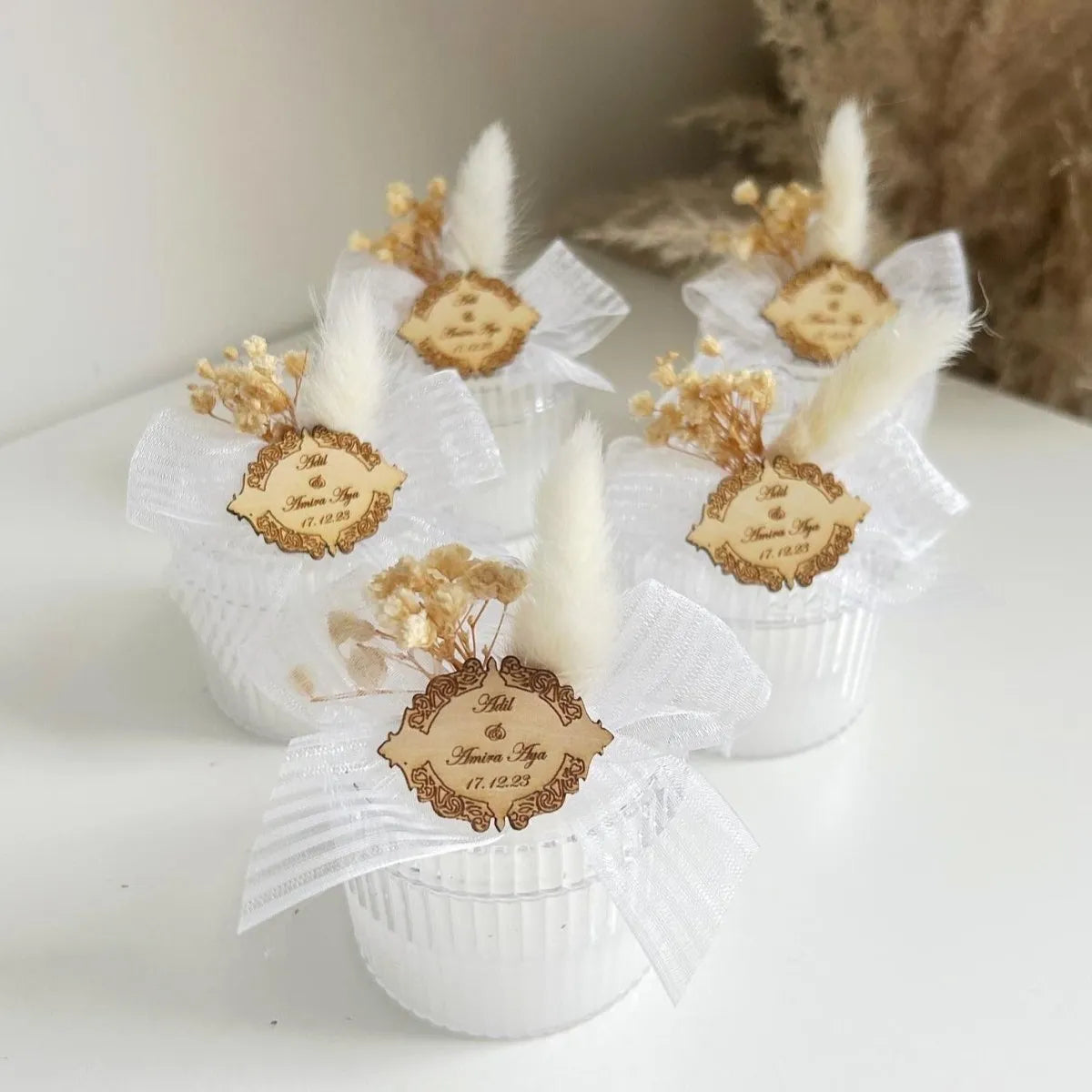 Merveille-Kerze als personalisiertes Gastgeschenk zur Hochzeit – elegant und raffiniert