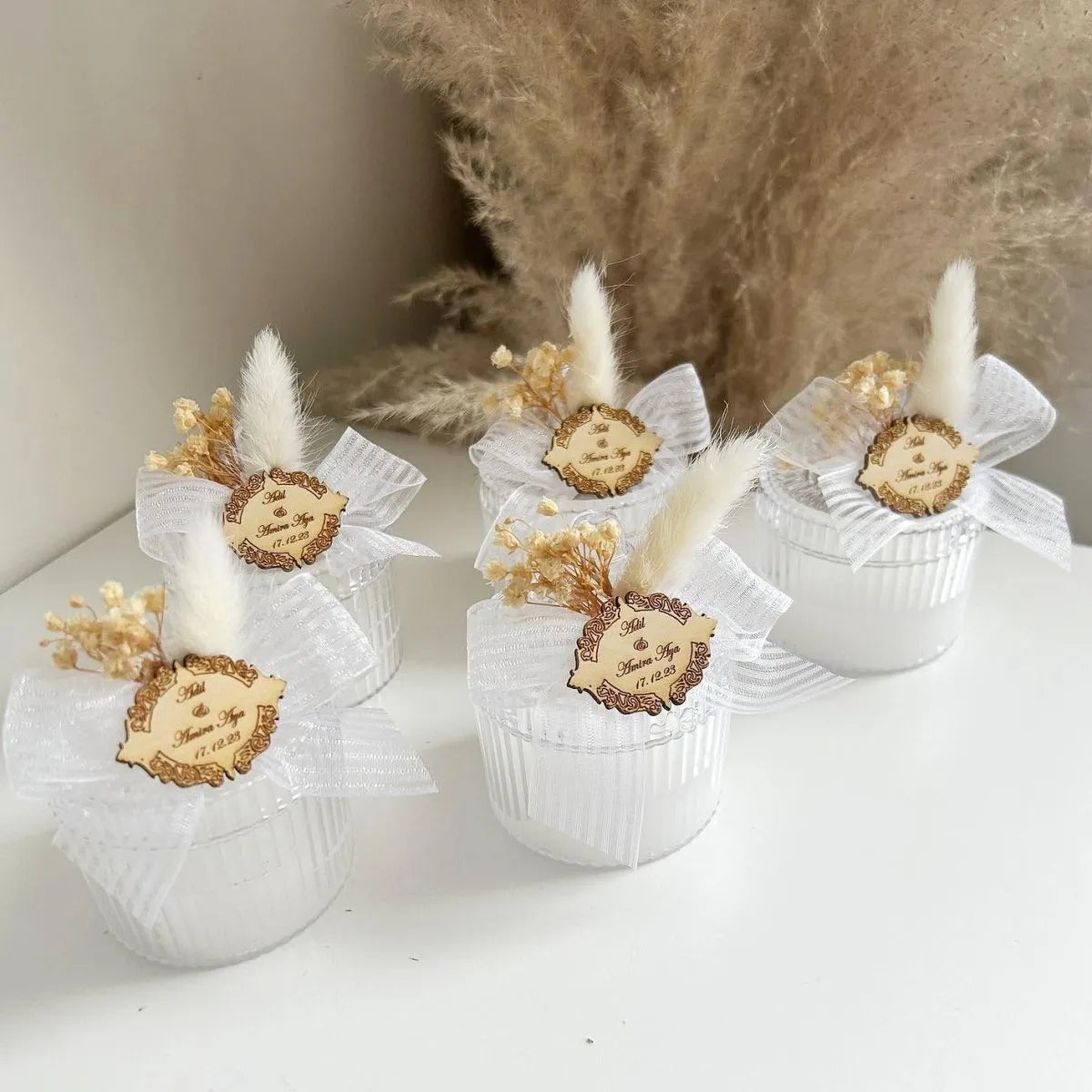 Merveille-Kerze als personalisiertes Gastgeschenk zur Hochzeit – elegant und raffiniert