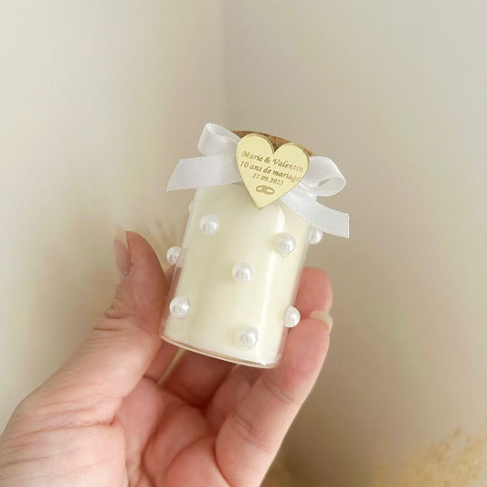 Perline-Kerze als Gästegabe, schickes Gastgeschenk für Hochzeit und Geburtstag