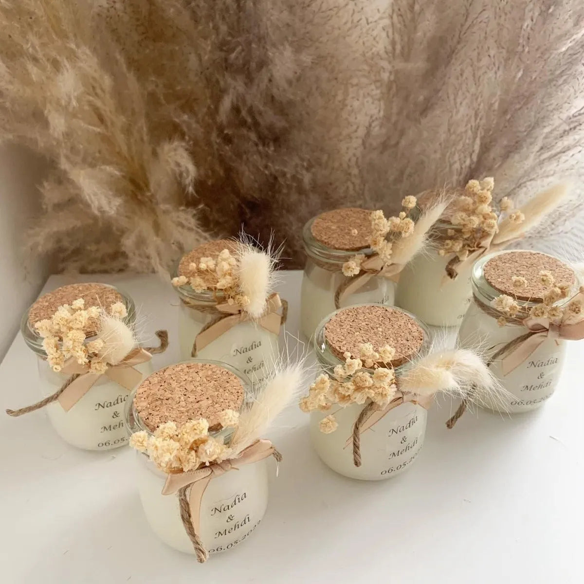 Pocahontas-Kerze als personalisiertes Gastgeschenk – Boho-Chic und natürlich elegant