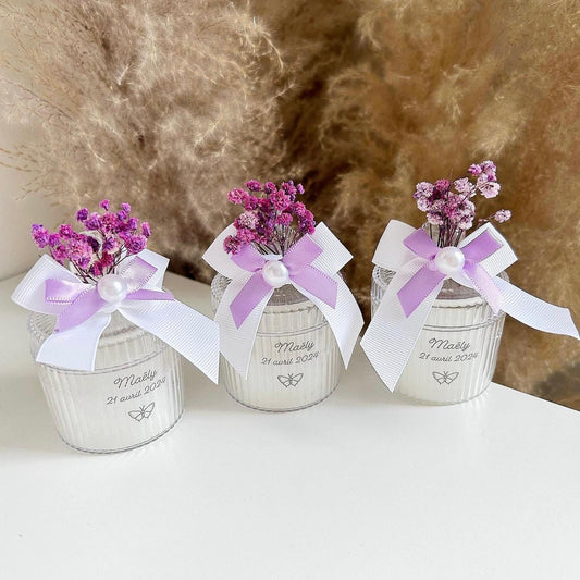 Prinzessin-Kerze als Gästegabe, elegantes Gastgeschenk für Taufe und Kommunion