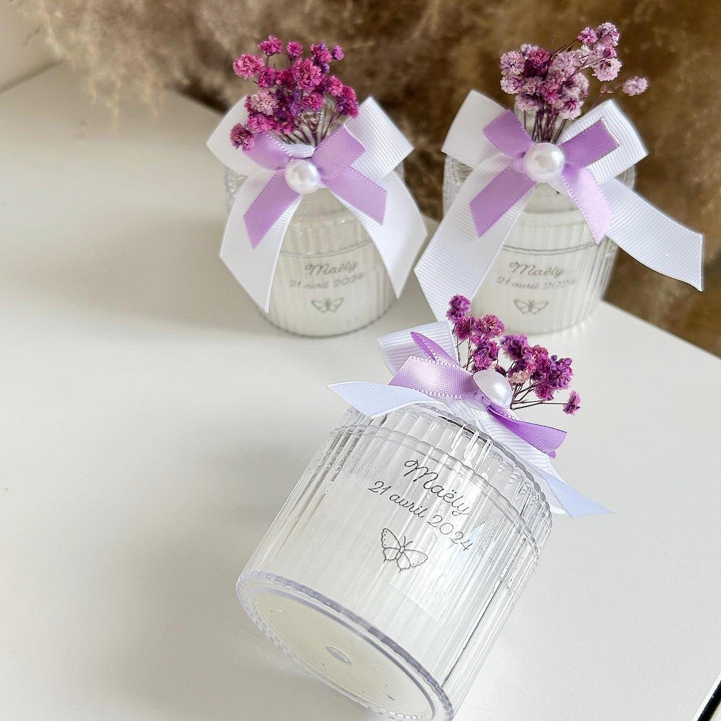 Prinzessin-Kerze als Gästegabe, elegantes Gastgeschenk für Taufe und Kommunion