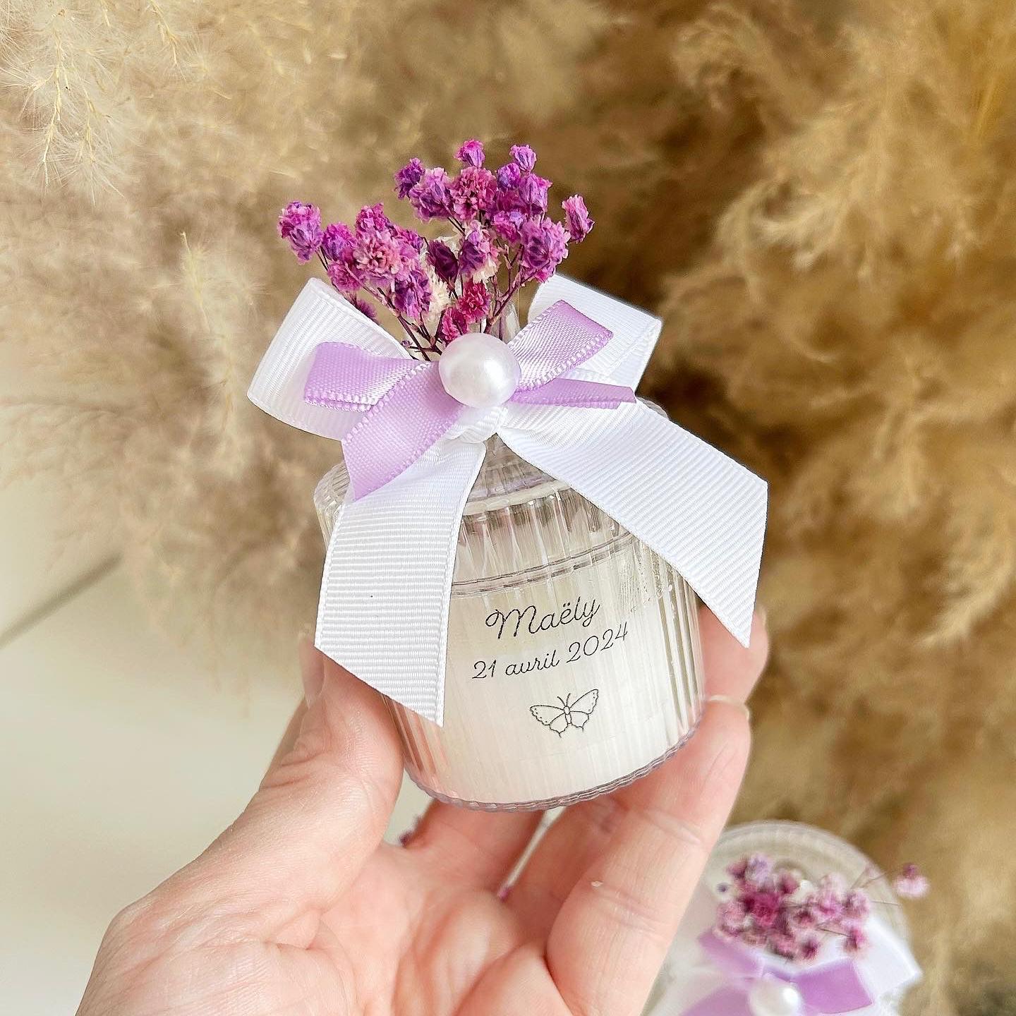 Prinzessin-Kerze als Gästegabe, elegantes Gastgeschenk für Taufe und Kommunion