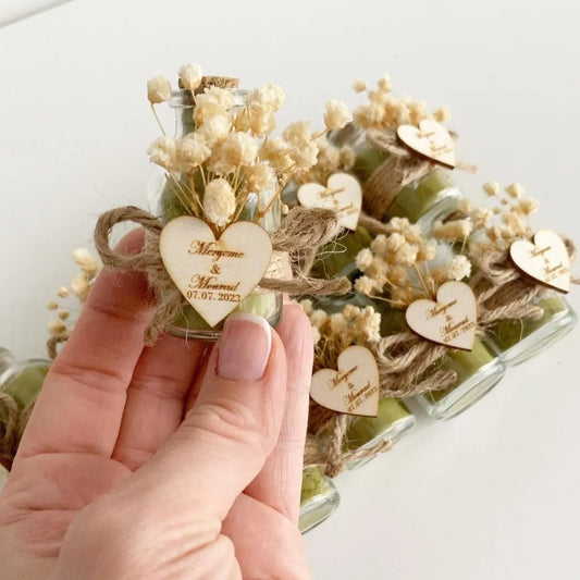 Romantische Henna-Phiole als personalisiertes Gastgeschenk zur Hochzeit – elegant