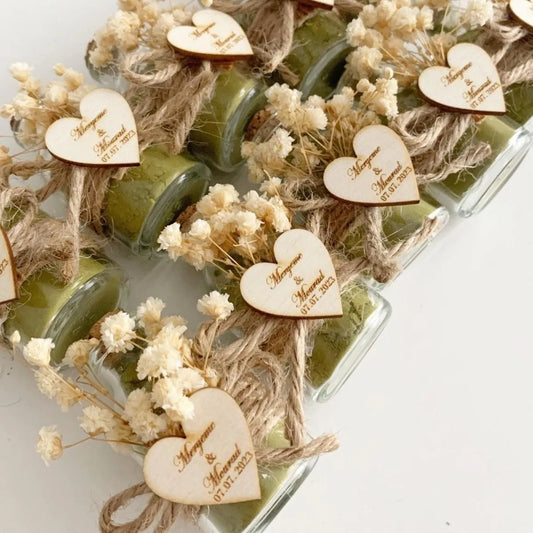 Romantische Henna-Phiole als personalisiertes Gastgeschenk zur Hochzeit – elegant