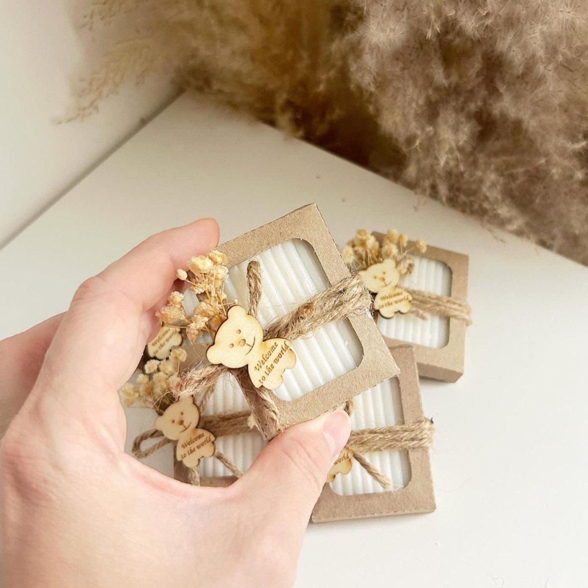 Savannen-Seife als Gästegabe, elegantes Gastgeschenk für Taufe und Kommunion